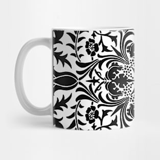 Vine Pattern Black and White Mug